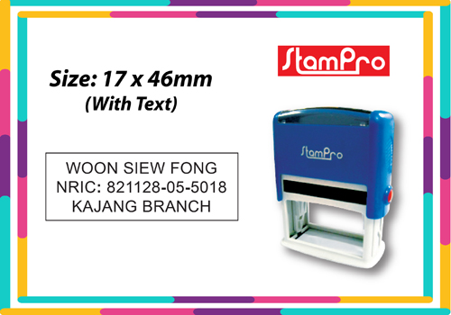 Self Inking Stamp 030 Size: (17mm x 46mm)
