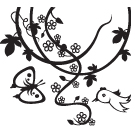 FLOWER BIRD BUTTERFLY ARTSTAMP