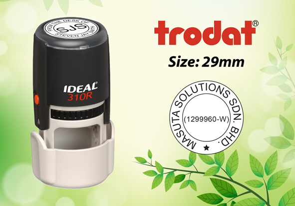 Trodat Round Self Inking Size: (29mm x 29mm)  