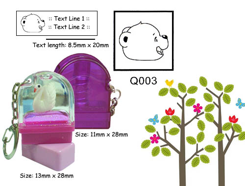 Q003 Stamp Size: 13mm x 28mm
(8.5 x 20)