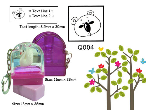 Q004 Stamp Size: 13mm x 28mm
(8.5 x 20)