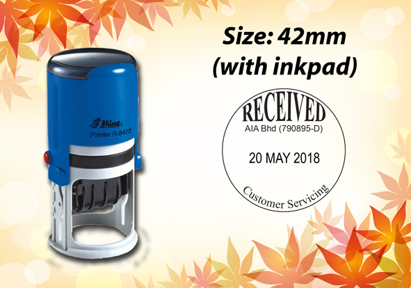 Self Inking Round Dater Size: (42mm x 42mm)  