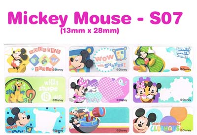 S07 100 pcs Mickey Mouse Sticker: (13mm x 28mm)