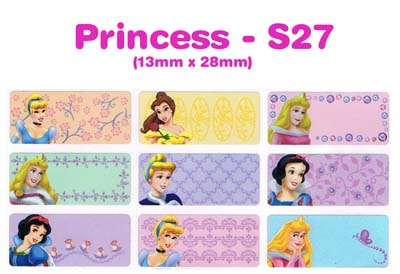 S27 100 pcs Princess Sticker: (13mm x 28mm)