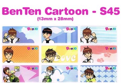 S45 100 pcs BenTen Sticker: (13mm x 28mm)