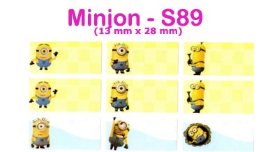 S89 100 pcs Minion Sticker : (13mm x 28mm)